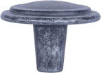 AmazonBasics Straight Top Ring Cabinet Knob 1.25in Diameter Antique Silver 10Pack