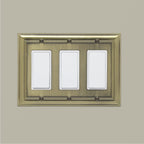 AmazonBasics Triple Gang Wall Plate Antique Brass 1 Pack