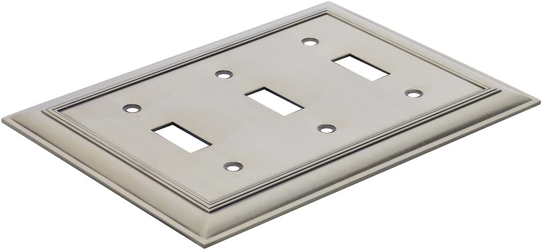 AmazonBasics Triple Toggle Wall Plate Antique Brass 1Pack Main image