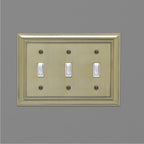 AmazonBasics Triple Toggle Wall Plate Antique Brass 1Pack