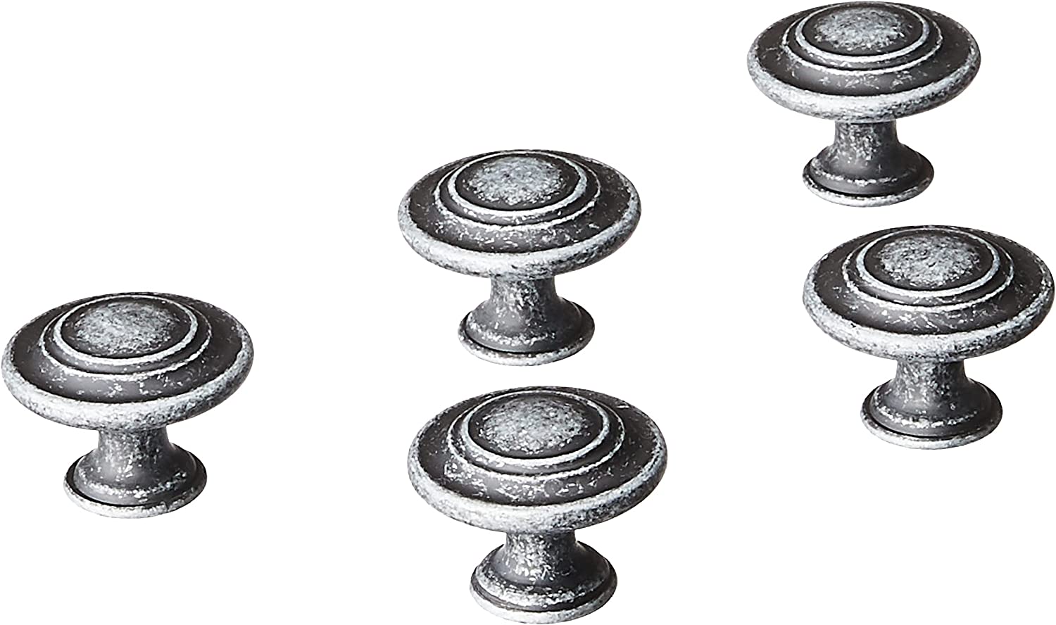Amazon Basics Traditional Top Ring Cabinet Knob 1.25inch Diameter Antique Silver 25Pack Secondary image