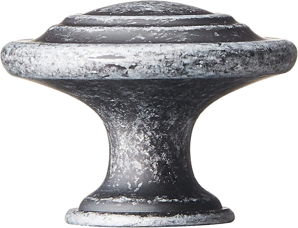 Amazon Basics Traditional Top Ring Cabinet Knob 1.25inch Diameter Antique Silver 25Pack