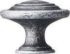 Amazon Basics Traditional Top Ring Cabinet Knob 1.25inch Diameter Antique Silver 25Pack