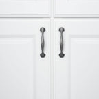 AmazonBasics Rounded Foot Cabinet Handle 4.63in Length 3in Hole Center) Antique Silver 10Pack