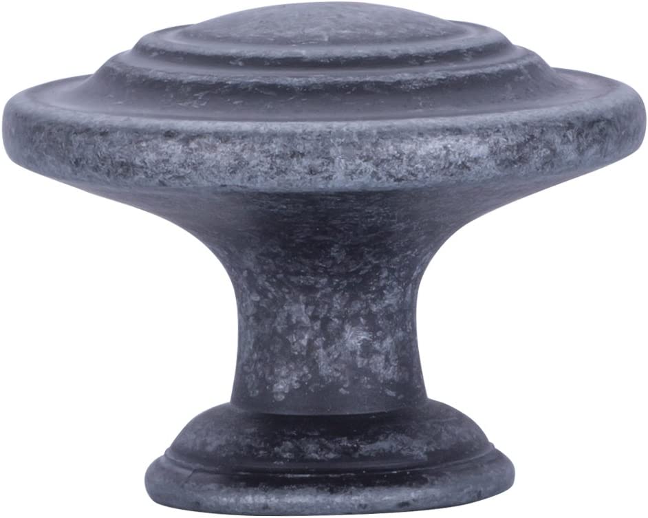 AmazonBasics Traditional Top Ring Cabinet Knob 1.25in Diameter Antique Silver 10Pack Secondary image