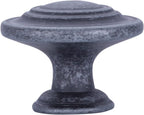 AmazonBasics Traditional Top Ring Cabinet Knob 1.25in Diameter Antique Silver 10Pack