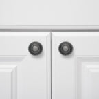 AmazonBasics Traditional Top Ring Cabinet Knob 1.25in Diameter Antique Silver 10Pack