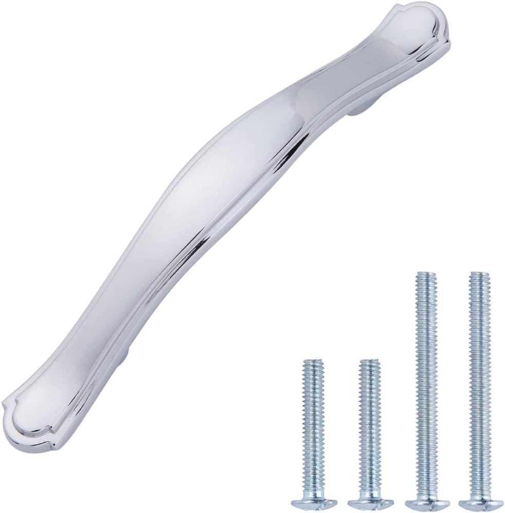 AmazonBasics Traditional Craftsman Cabinet Handle 5.13in Length 3in Hole Center Polished Chrome 10Pack Main image