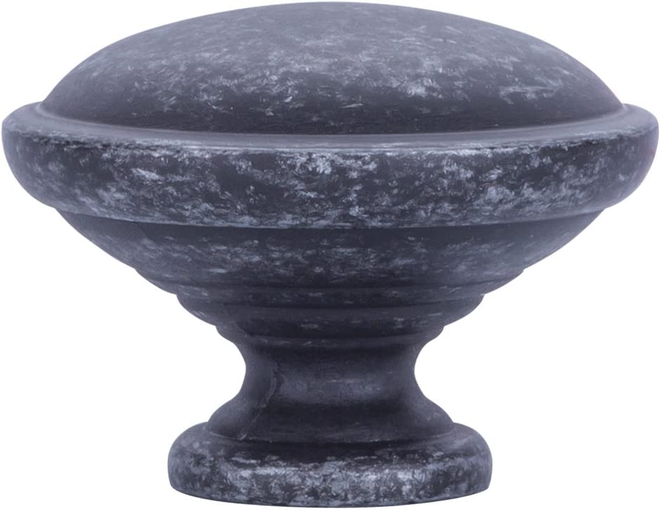 AmazonBasics Mushroom Cabinet Knob 1.19in Diameter Antique Silver 10Pack Main image