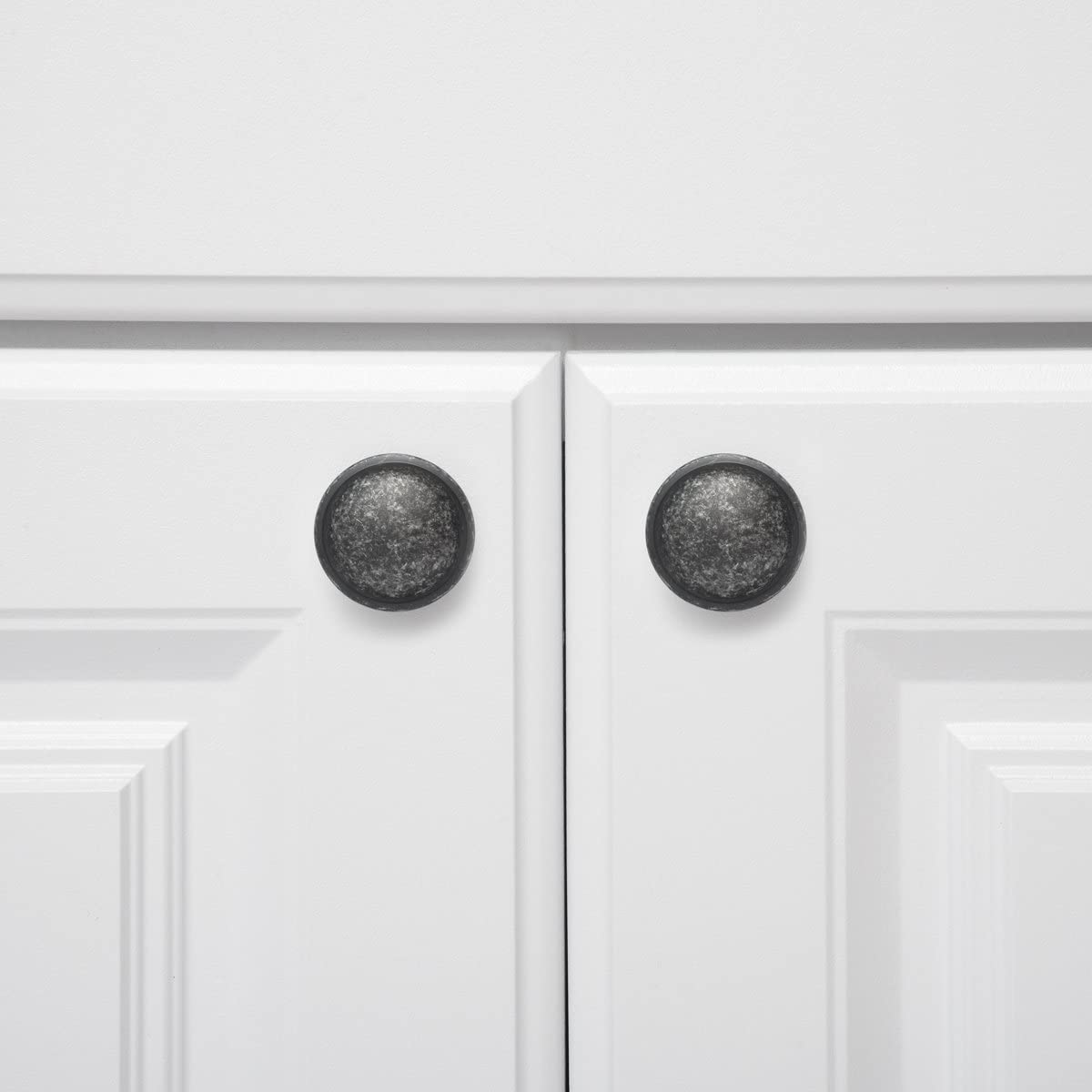 AmazonBasics Mushroom Cabinet Knob 1.19in Diameter Antique Silver 10Pack