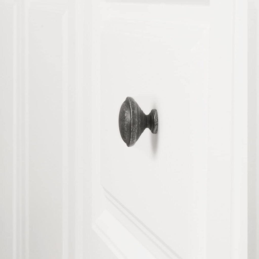 AmazonBasics Mushroom Cabinet Knob 1.19in Diameter Antique Silver 10Pack