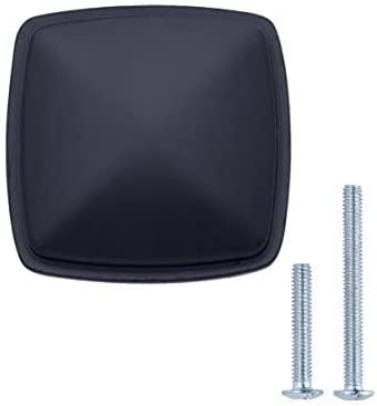 AmazonBasics Traditional Square Cabinet Knob 1.25inch Diameter Flat Black 10Pack Main image