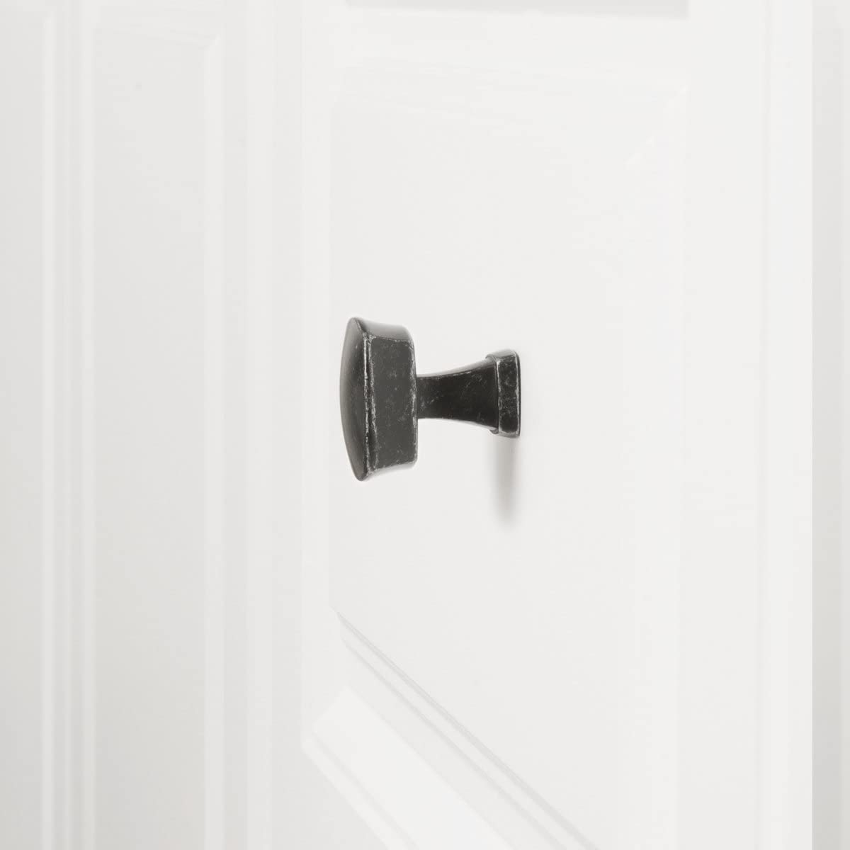 AmazonBasics Rounded Square Cabinet Knob 1.26in Diameter Antique Silver 10Pack