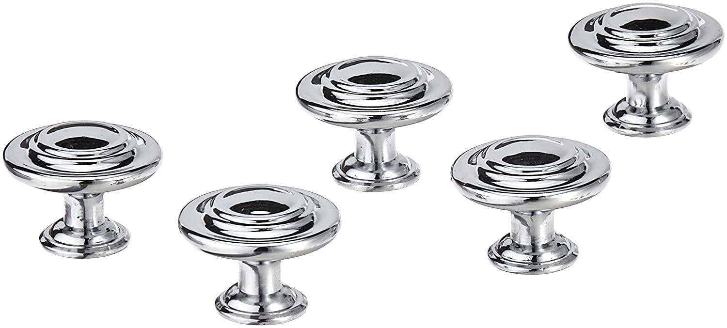 AmazonBasics Traditional Top Ring Cabinet Knob 1.25 Diameter Polished Chrome 25-Pack Main image