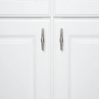 AmazonBasics Traditional Cabinet Handle 3.71 Length 3 Hole Center Satin Nickel 10-Pack