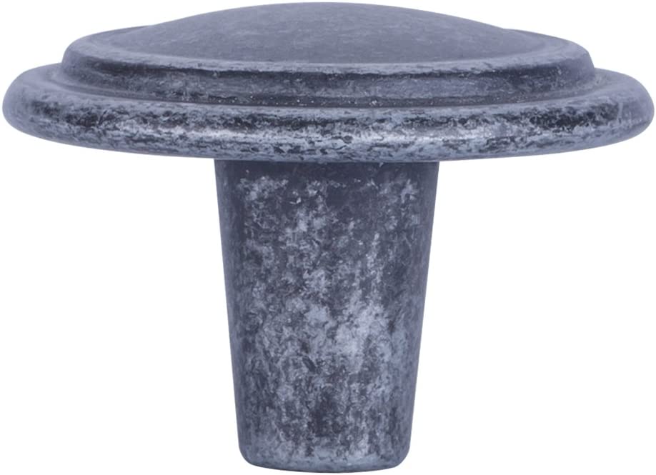 Amazon Basics Straight Top Ring Cabinet Knob 1.25-inch Diameter Antique Silver 25-Pack