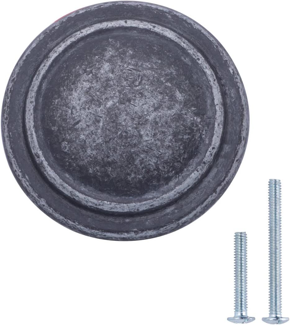 Amazon Basics Straight Top Ring Cabinet Knob 1.25-inch Diameter Antique Silver 25-Pack Main image