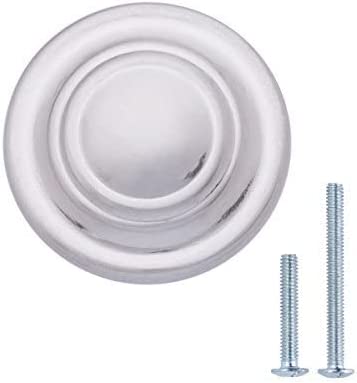 Amazon Basics Traditional Top Ring Cabinet Knob 1.25-inch Diameter Satin Nickel 50-Pack Main image