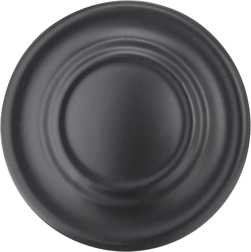 Amazon Basics Traditional Top Ring Cabinet Knob 1.25-inch Diameter Flat Black 25-Pack