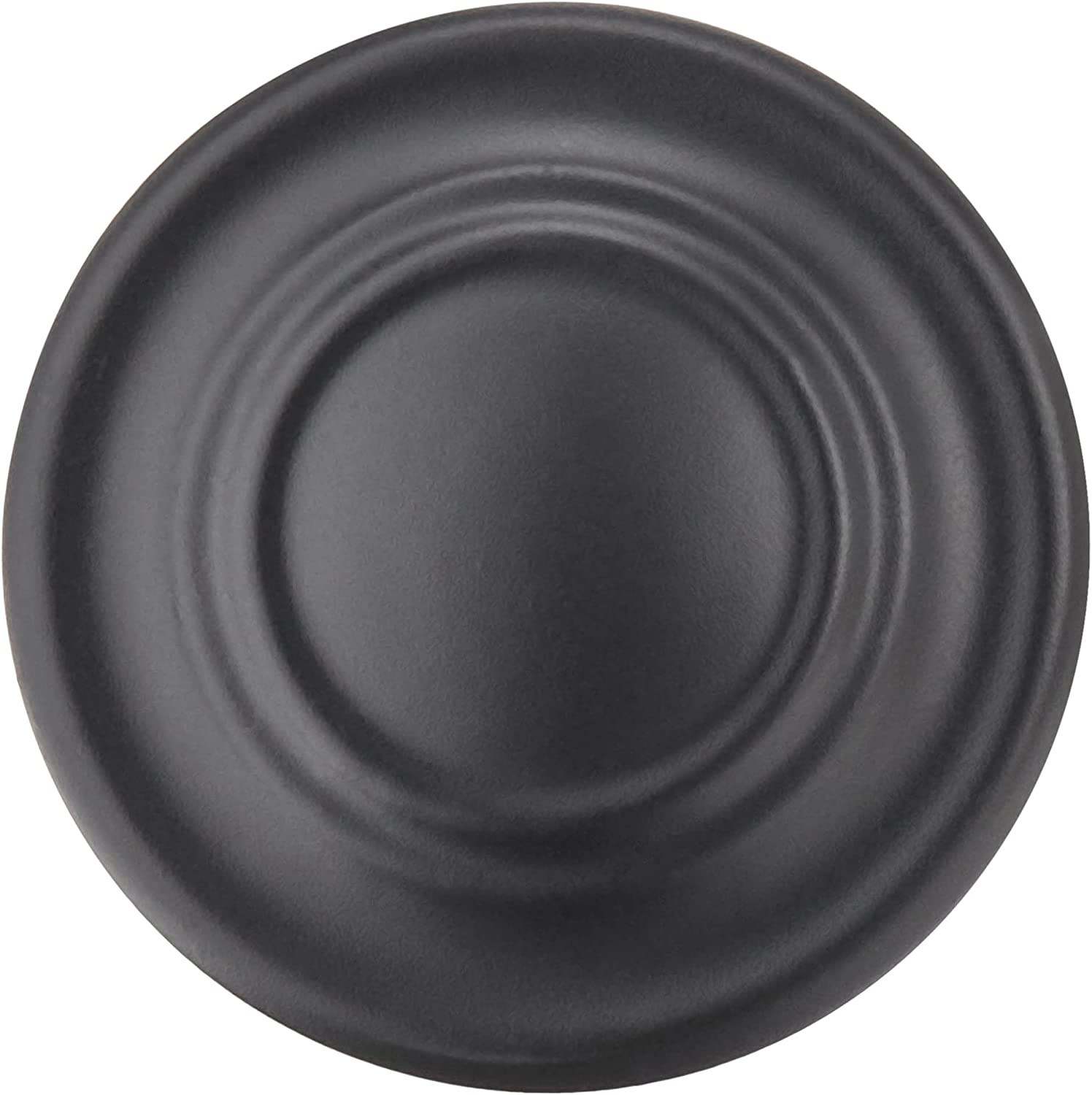Amazon Basics Traditional Top Ring Cabinet Knob 1.25-inch Diameter Flat Black 25-Pack