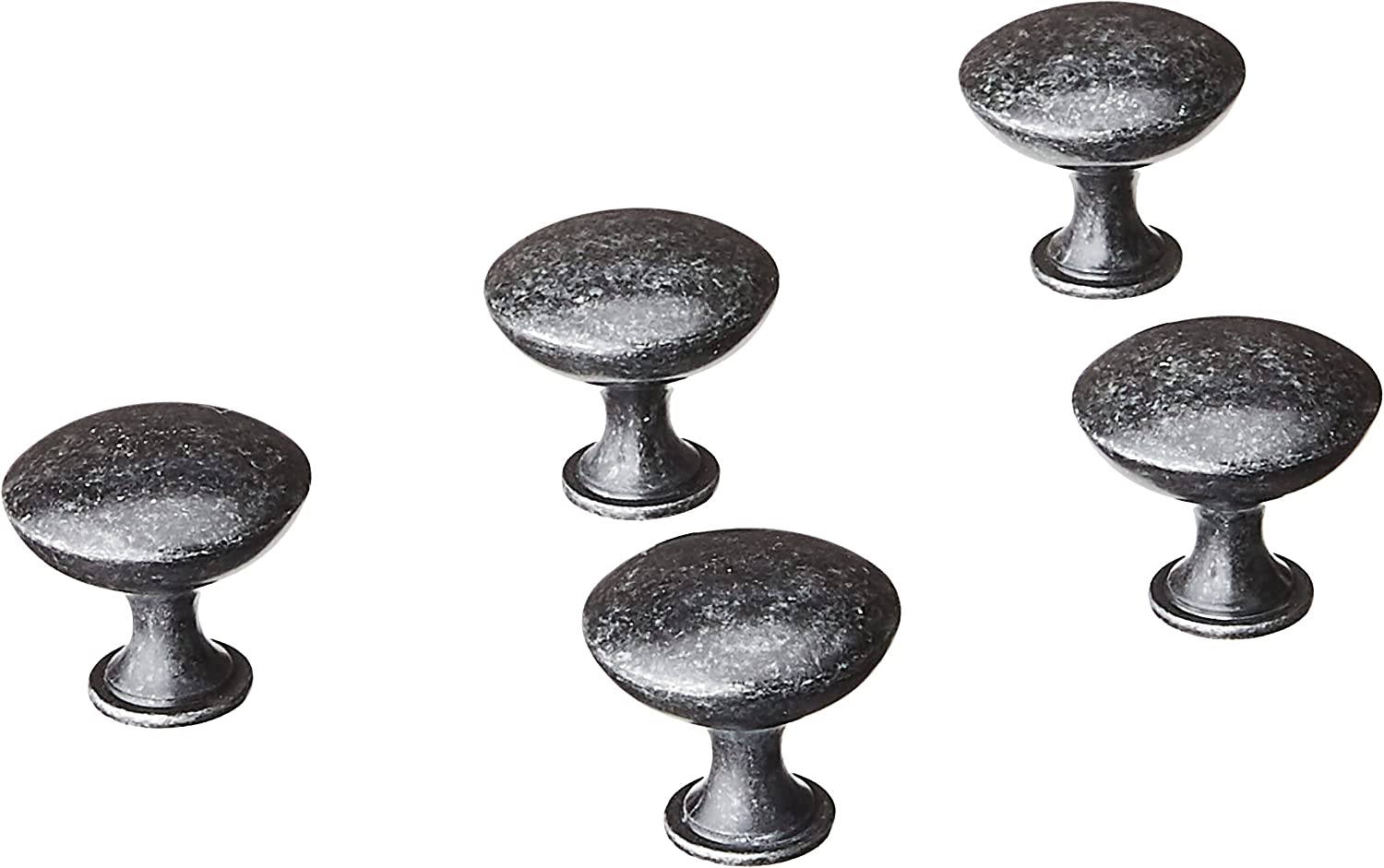 Amazon Basics Round Cabinet Knob 1.18-inch Diameter Antique Silver 25 Pack Main image
