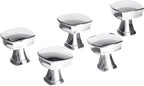AmazonBasics Rounded Square Cabinet Knob 1.26 Diameter Polished Chrome 25-Pack