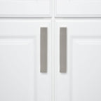 AmazonBasics Short Modern Cabinet Handle, 6.38 Length 5 Hole Center Satin Nickel 10-Pack