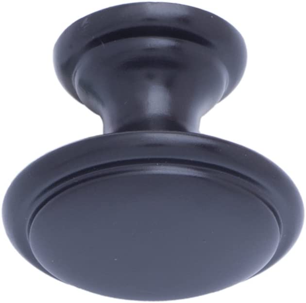 AmazonBasics Button Mushroom Cabinet Knob 1.25in Diameter Flat Black 10Pack Secondary image