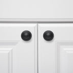 AmazonBasics Cabinet Knobs Traditional Top Rings Cabinet Knob Flat Black 1.25 inches Diameter Pack of 10