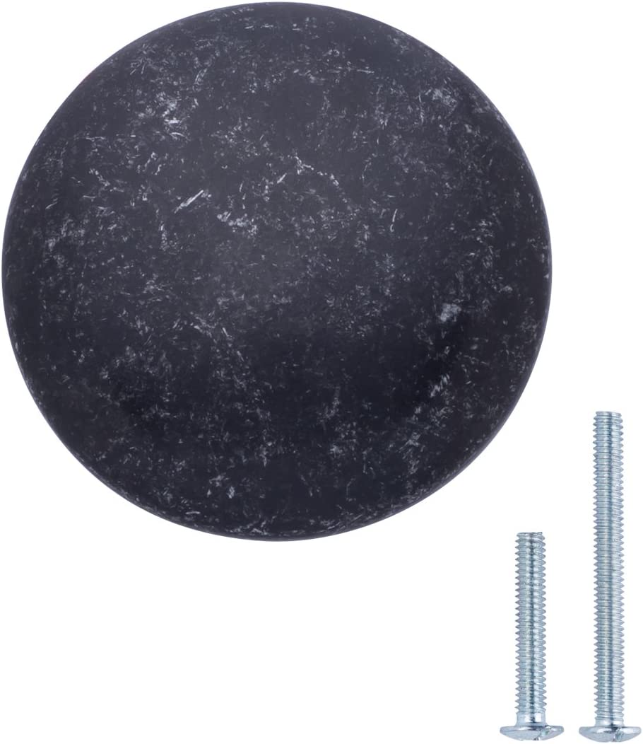 AmazonBasics Round Cabinet Knob 1.57in Diameter Antique Silver 10 Pack Main image