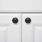 AmazonBasics Straight Top Ring Cabinet Knob 1.25IN Diameter Flat Black 10Pack