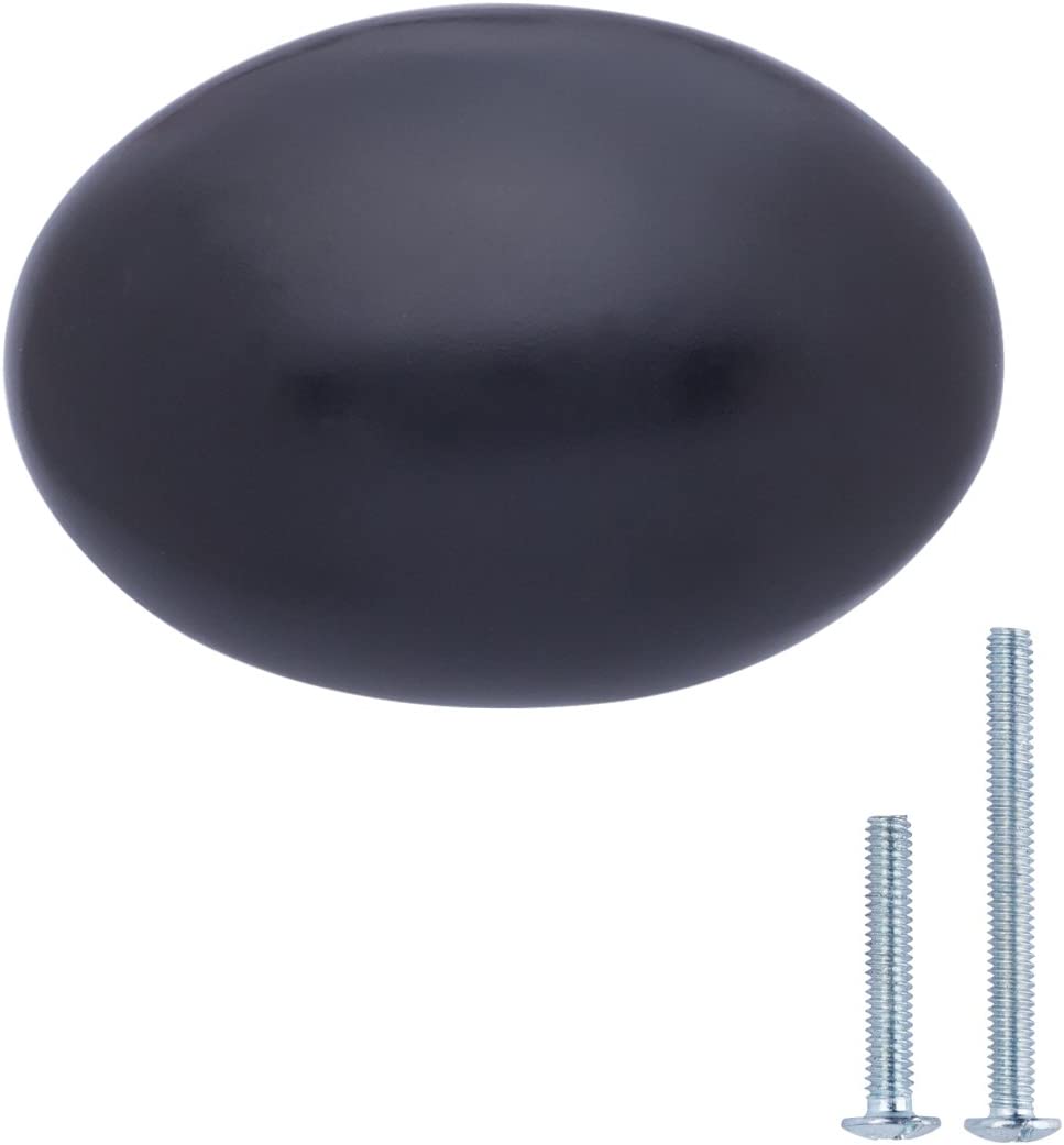 AmazonBasics Football Cabinet Knob, 1.38inch Diameter Flat Black 10Pack Main image
