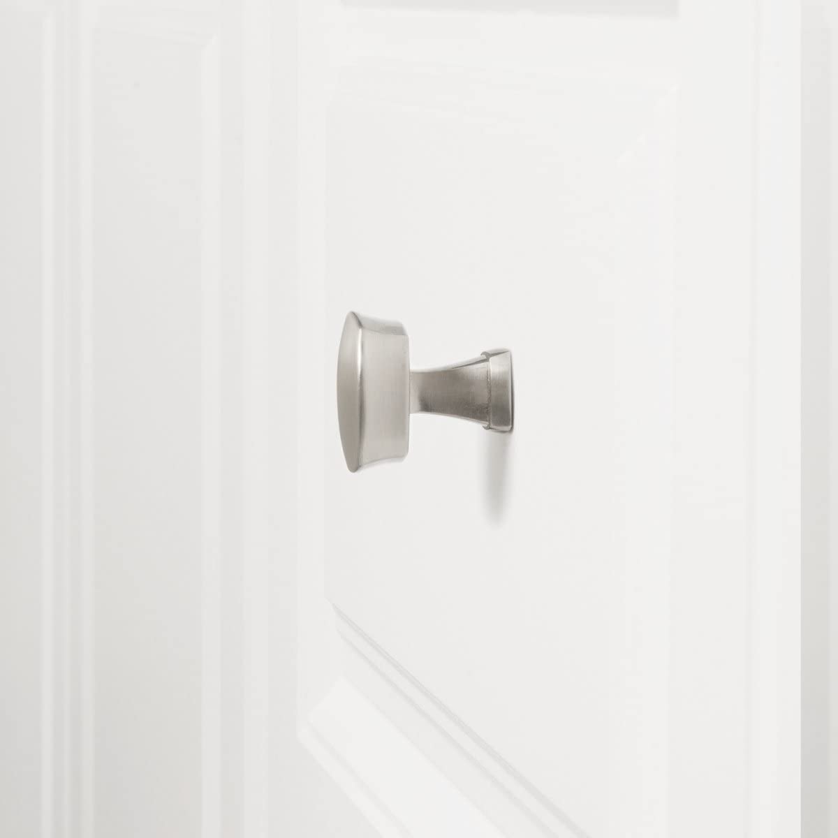 AmazonBasics Rounded Square Cabinet Knob 1.26IN Diameter Satin Nickel 10Pack