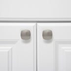 AmazonBasics Rounded Square Cabinet Knob 1.26IN Diameter Satin Nickel 10Pack