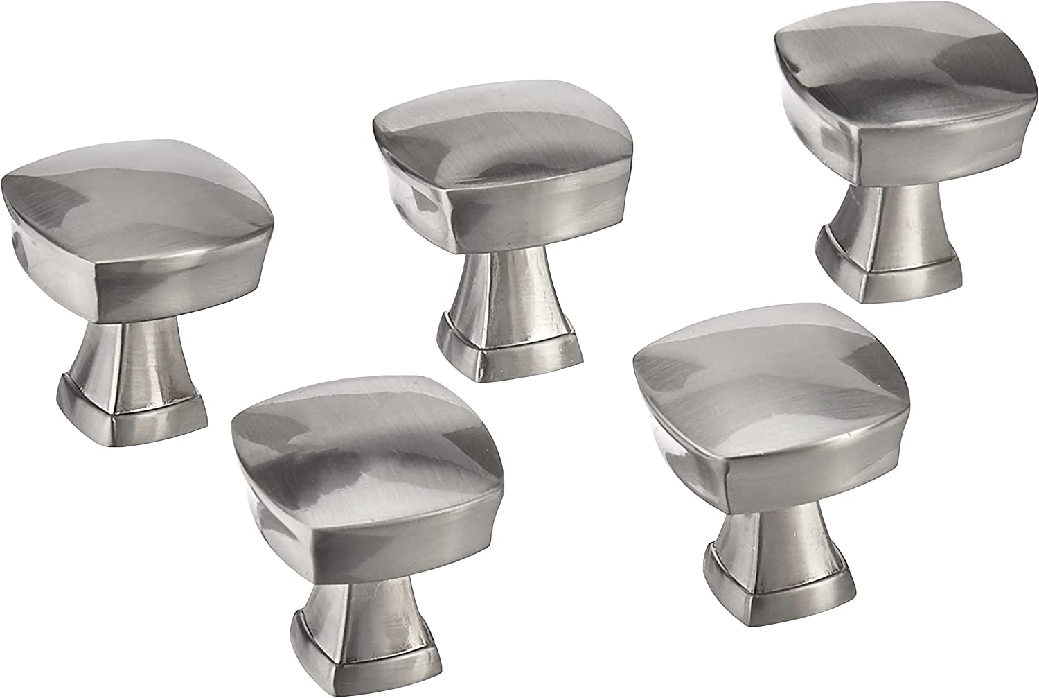 AmazonBasics Rounded Square Cabinet Knob 1.26IN Diameter Satin Nickel 25Pack Main image