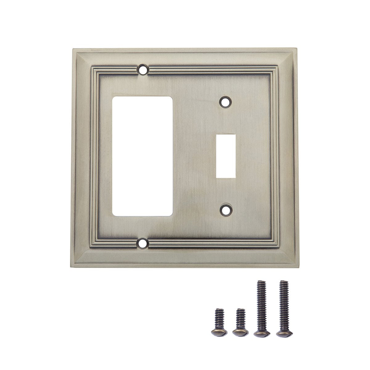 AmazonBasics Toggle and Gang Wall Plate Antique Brass 2Pack Main image