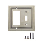 AmazonBasics Toggle and Gang Wall Plate Antique Brass 2Pack