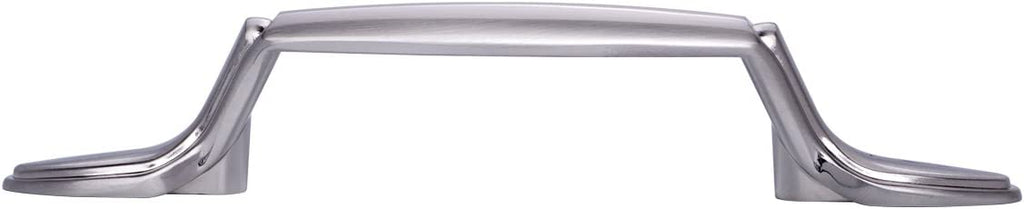 AmazonBasics Spoon Foot Cabinet Handle 5.12in Length 3in Hole Center Satin Nickel 10Pack