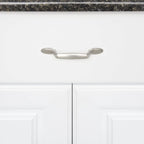 AmazonBasics Spoon Foot Cabinet Handle 5.12in Length 3in Hole Center Satin Nickel 10Pack