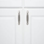 AmazonBasics Spoon Foot Cabinet Handle 5.12in Length 3in Hole Center Satin Nickel 10Pack