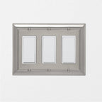AmazonBasics Triple Gang Wall Plate Satin Nickel 1Pack
