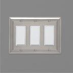 AmazonBasics Triple Gang Wall Plate Satin Nickel 1Pack