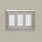 AmazonBasics Triple Gang Wall Plate Satin Nickel 1Pack
