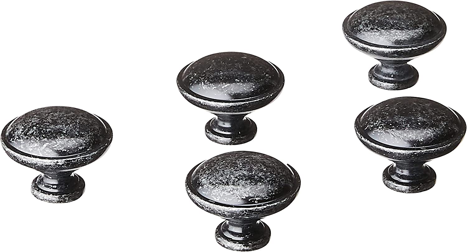 AmazonBasics Mushroom Cabinet Knob 1.19in Diameter Antique Silver 25Pack Main image