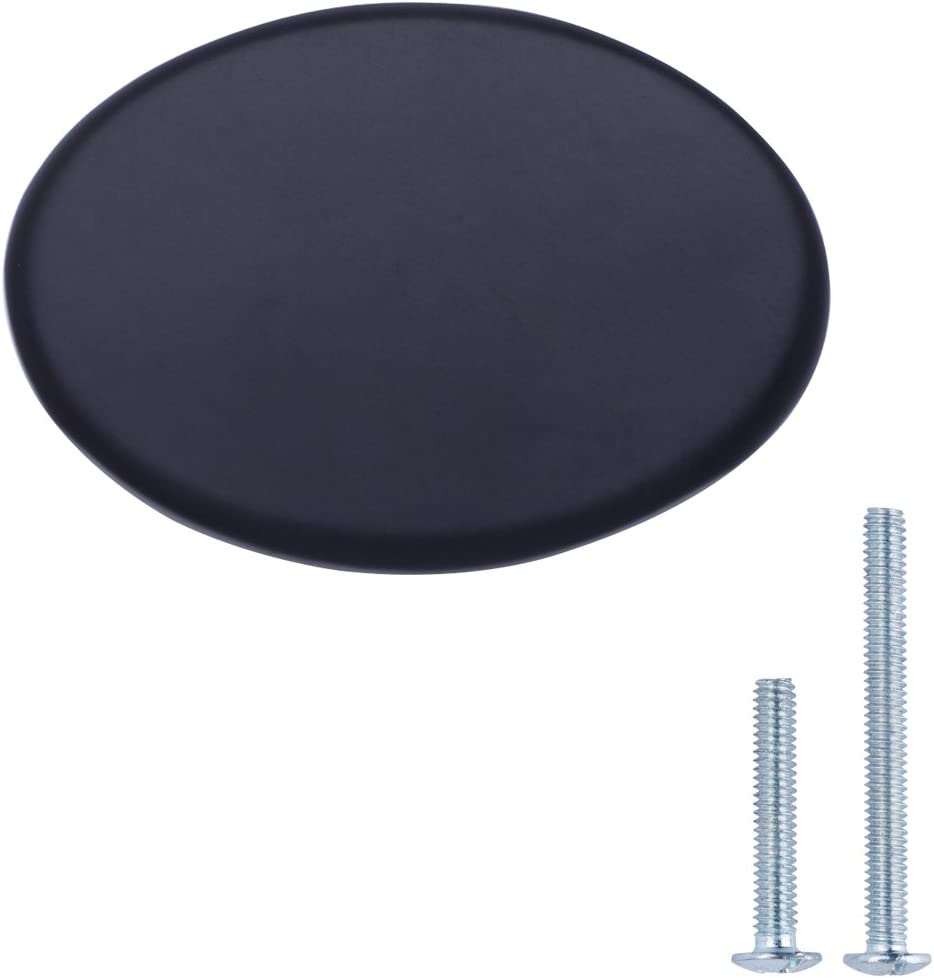AmazonBasics AB1400FB10 Oval Cabinet Knob 1.44in Diameter Flat Black 10Pack Main image
