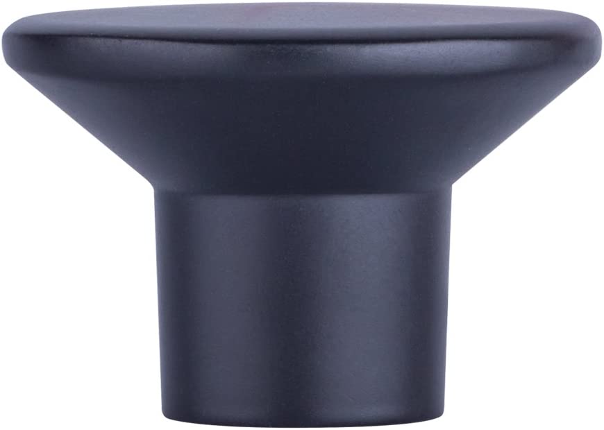 AmazonBasics AB1400FB10 Oval Cabinet Knob 1.44in Diameter Flat Black 10Pack