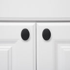AmazonBasics AB1400FB10 Oval Cabinet Knob 1.44in Diameter Flat Black 10Pack