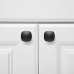 AmazonBasics Rounded Square Cabinet Knob 1.26in Diameter Flat Black 10Pack
