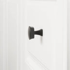 AmazonBasics Rounded Square Cabinet Knob 1.26in Diameter Flat Black 10Pack