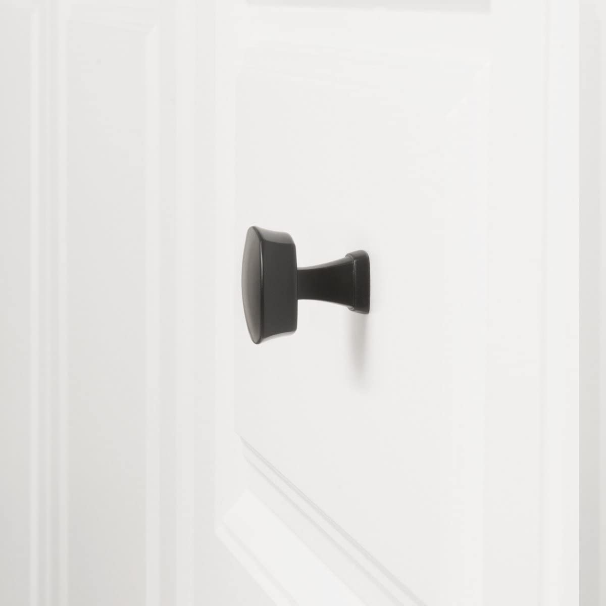AmazonBasics Rounded Square Cabinet Knob 1.26in Diameter Flat Black 10Pack
